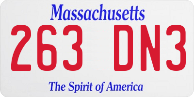 MA license plate 263DN3