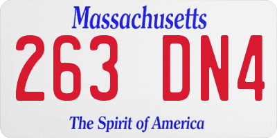 MA license plate 263DN4