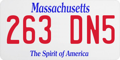MA license plate 263DN5