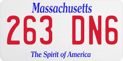 MA license plate 263DN6