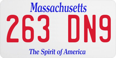 MA license plate 263DN9