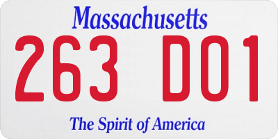 MA license plate 263DO1