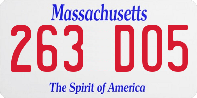 MA license plate 263DO5