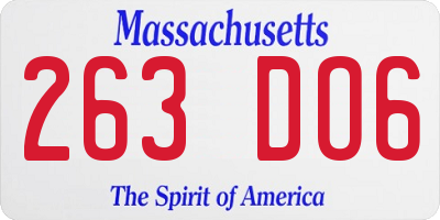 MA license plate 263DO6