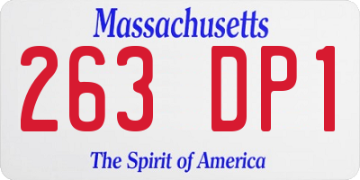 MA license plate 263DP1