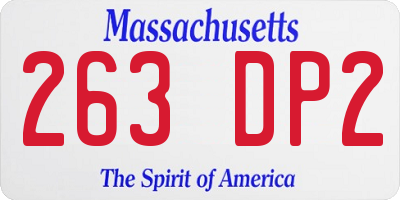 MA license plate 263DP2