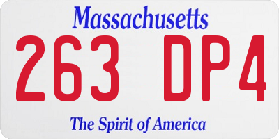 MA license plate 263DP4