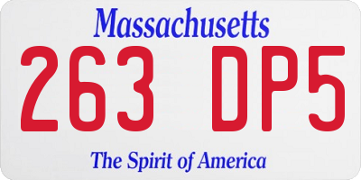 MA license plate 263DP5