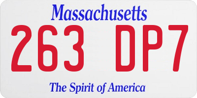 MA license plate 263DP7