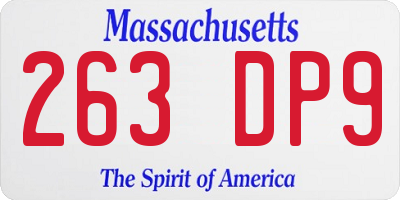 MA license plate 263DP9