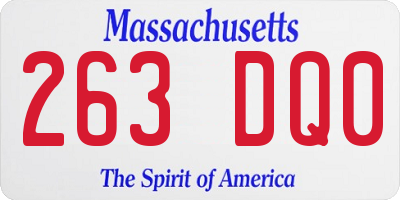MA license plate 263DQ0