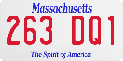 MA license plate 263DQ1
