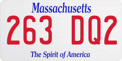 MA license plate 263DQ2