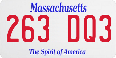 MA license plate 263DQ3