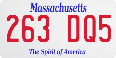 MA license plate 263DQ5