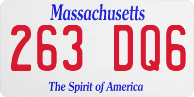MA license plate 263DQ6