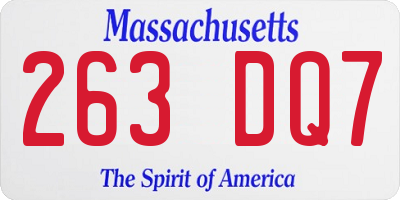 MA license plate 263DQ7
