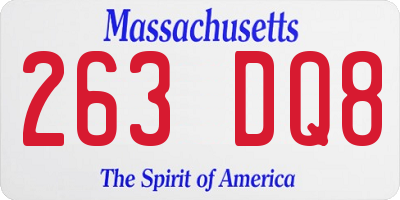 MA license plate 263DQ8