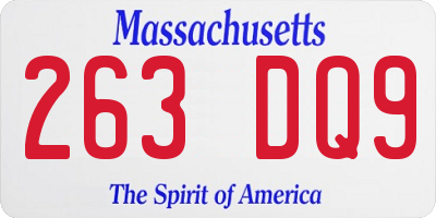 MA license plate 263DQ9