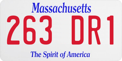 MA license plate 263DR1