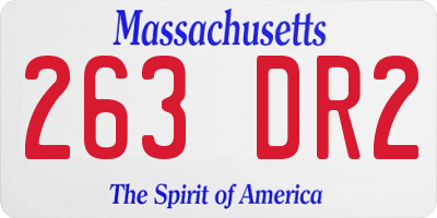 MA license plate 263DR2