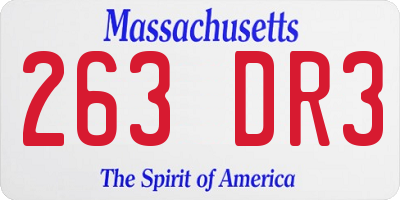 MA license plate 263DR3