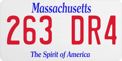 MA license plate 263DR4