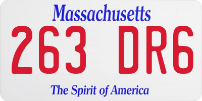 MA license plate 263DR6