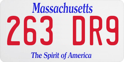 MA license plate 263DR9