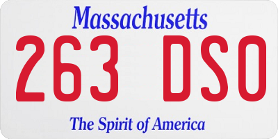 MA license plate 263DS0