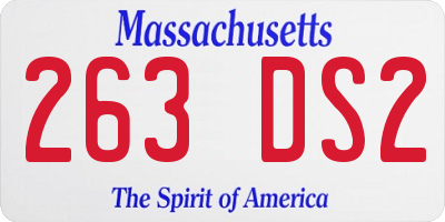 MA license plate 263DS2