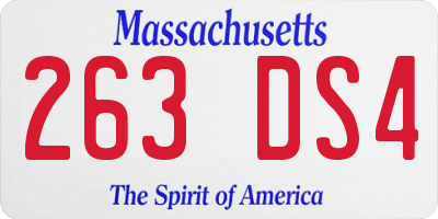 MA license plate 263DS4