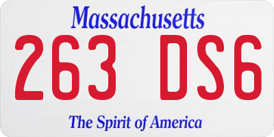 MA license plate 263DS6
