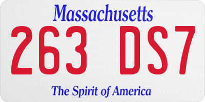 MA license plate 263DS7