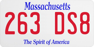 MA license plate 263DS8
