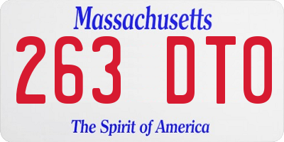 MA license plate 263DT0