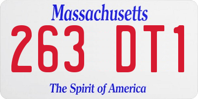 MA license plate 263DT1