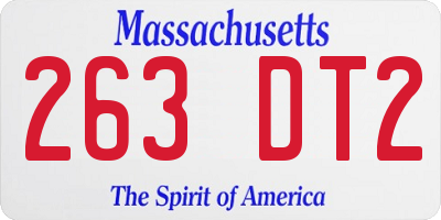 MA license plate 263DT2