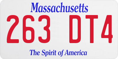 MA license plate 263DT4