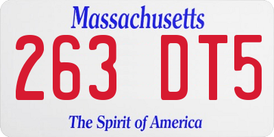 MA license plate 263DT5