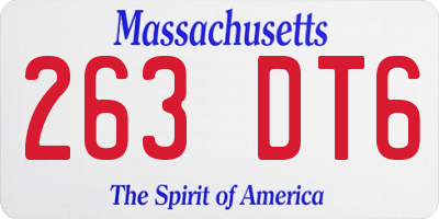 MA license plate 263DT6
