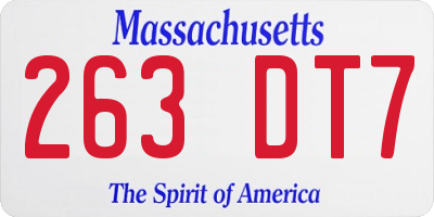 MA license plate 263DT7