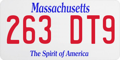 MA license plate 263DT9