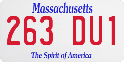 MA license plate 263DU1