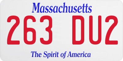 MA license plate 263DU2