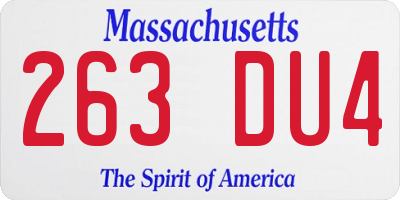 MA license plate 263DU4