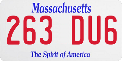 MA license plate 263DU6