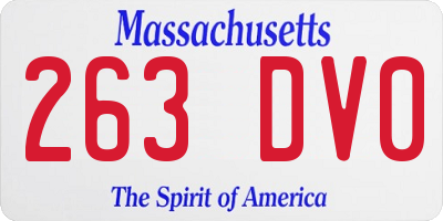 MA license plate 263DV0