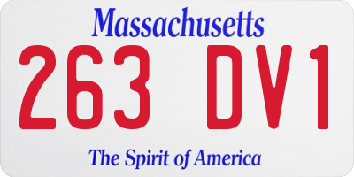 MA license plate 263DV1