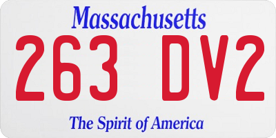 MA license plate 263DV2